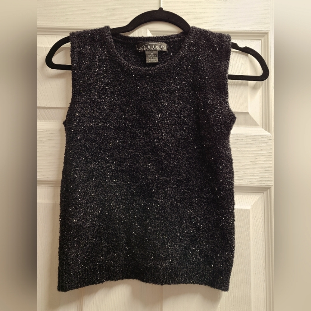 Vintage Y2K 90s Fuzzy Furry Fitted Tank Top